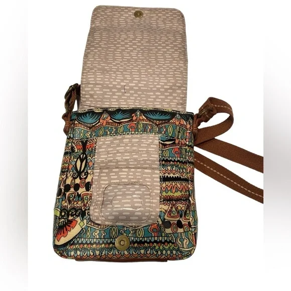 Sakroots Boho Festival Coated Canvas Small Flap Messenger Crossbody Bag Purse - Picture 10 of 16